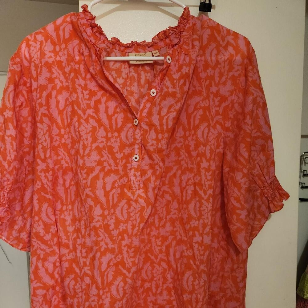 Unbranded Women's Orange and Pink Blouse